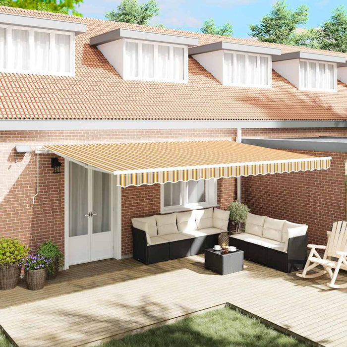 vidaXL Toldo retráctil Multicolor 500 x 300 cm Tela y Aluminio