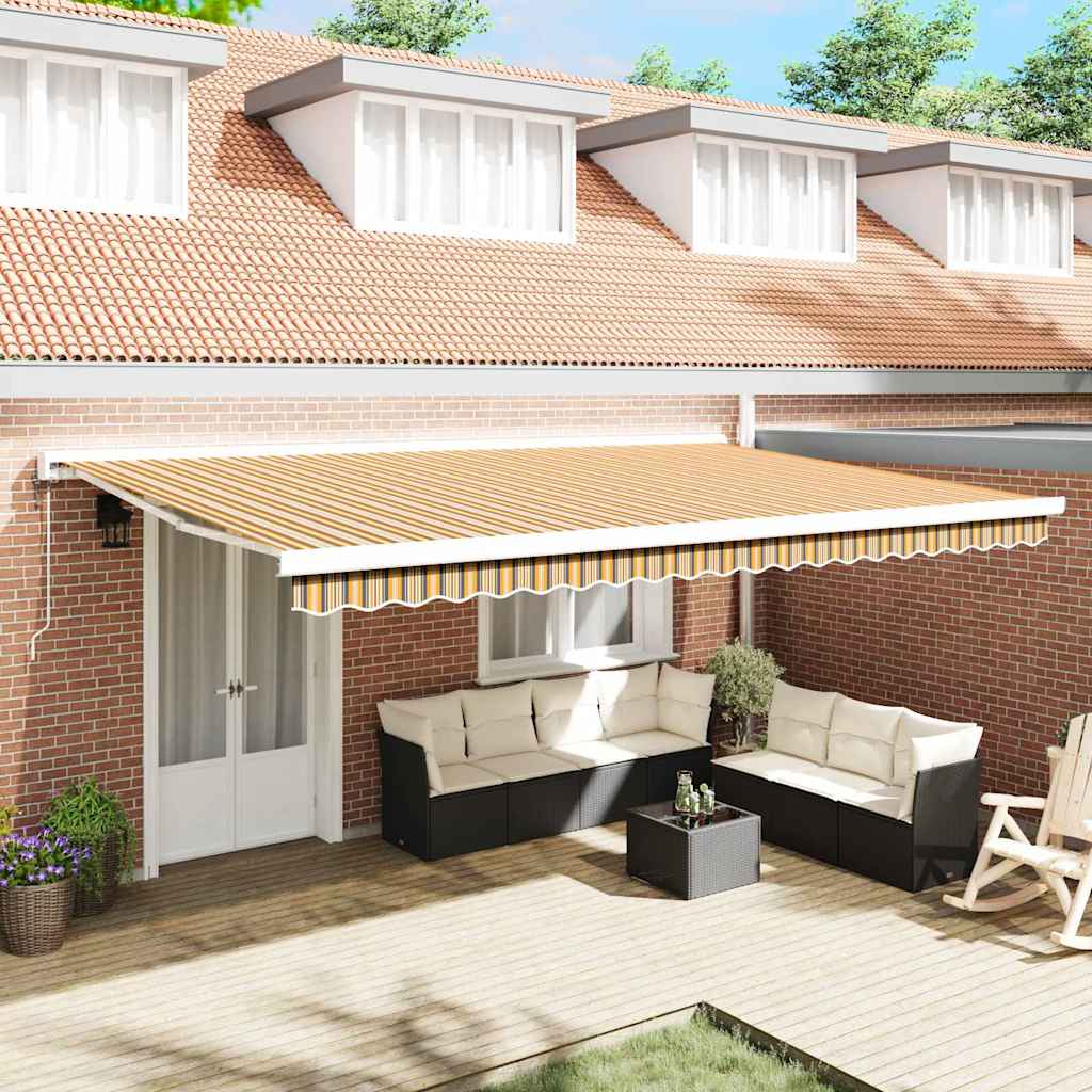 vidaXL Toldo retráctil Multicolor 500 x 300 cm Tela y Metal