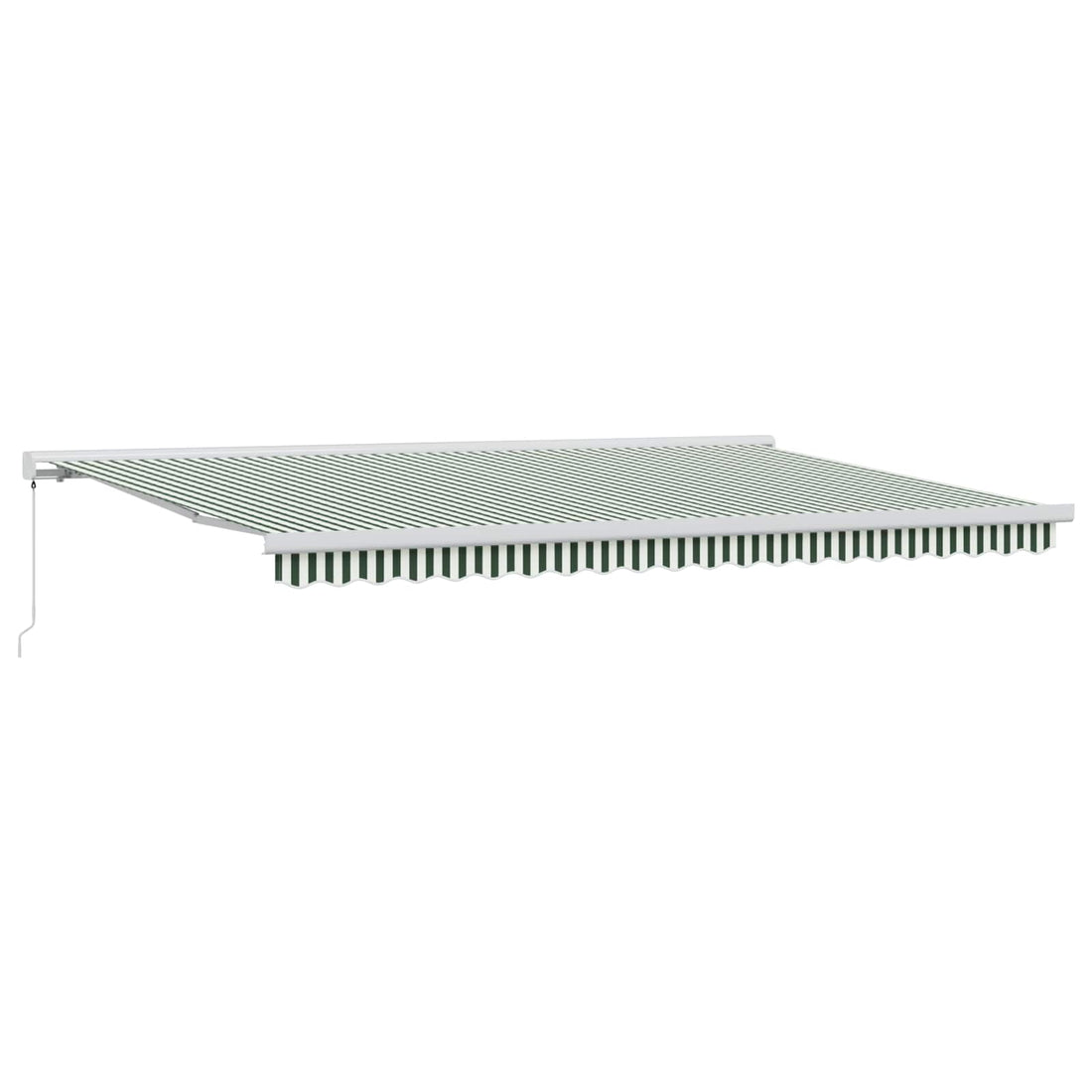 vidaXL Toldo retráctil Verde y blanco 500 x 300 cm Lona y Aluminio