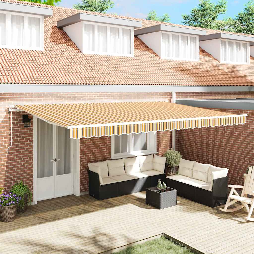 vidaXL Toldo retráctil Multicolor 500 x 350 cm Tela y Aluminio