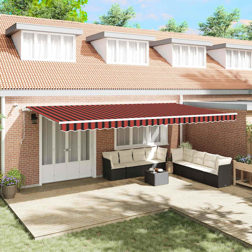 vidaXL Toldo retráctil Naranja y Marrón 600 x 300 cm Poliéster