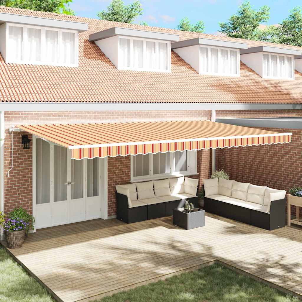 vidaXL Toldo retráctil Amarillo y Naranja 600 x 300 cm Tela y Aluminio