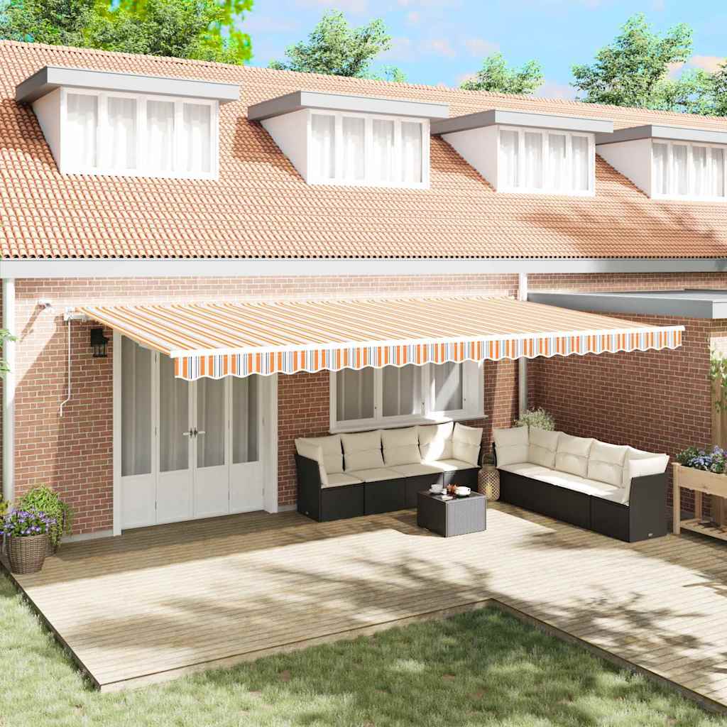 vidaXL Toldo retráctil Multicolor 600 x 300 cm Poliéster