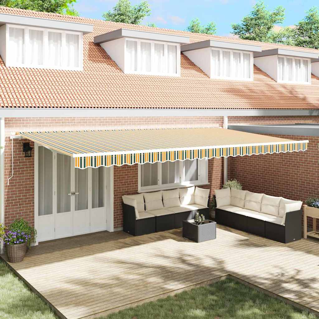vidaXL Toldo retráctil Multicolor 600 x 300 cm Poliéster y Aluminio