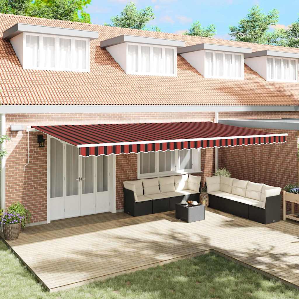 vidaXL Toldo retráctil Naranja y marrón 600 x 350 cm Tela y Aluminio