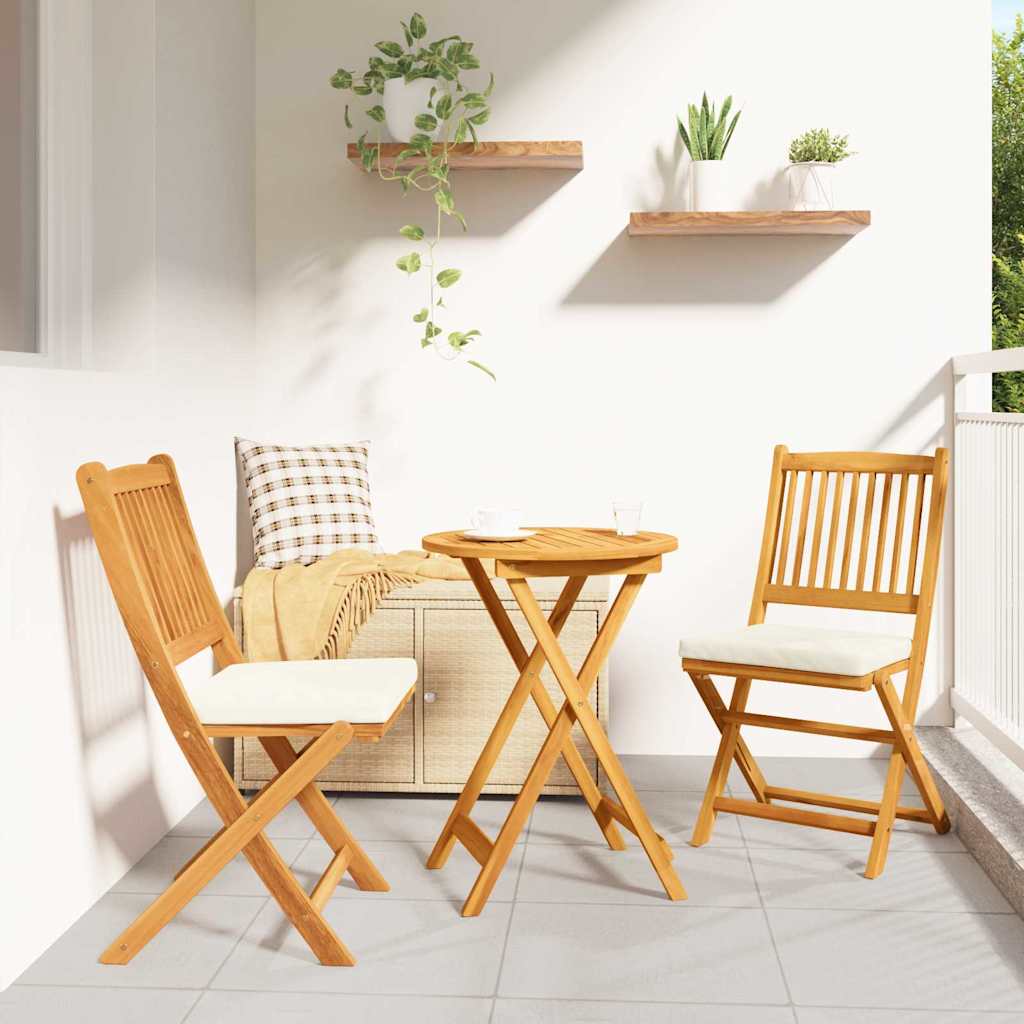 vidaXL Juego Bistro de Jardín 3 uds. Marrón Madera de Acacia Sólida