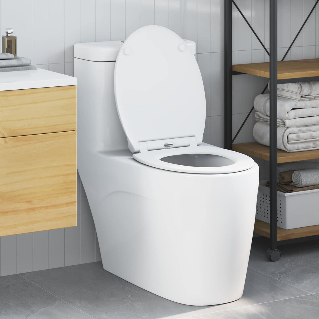 vidaXL Asiento de WC Blanco 45,5 x 37,5 x 3,8 cm Duroplast