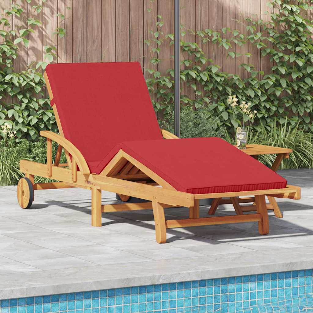 vidaXL Tumbona 2 uds. Madera de Acacia Sólida Rojo