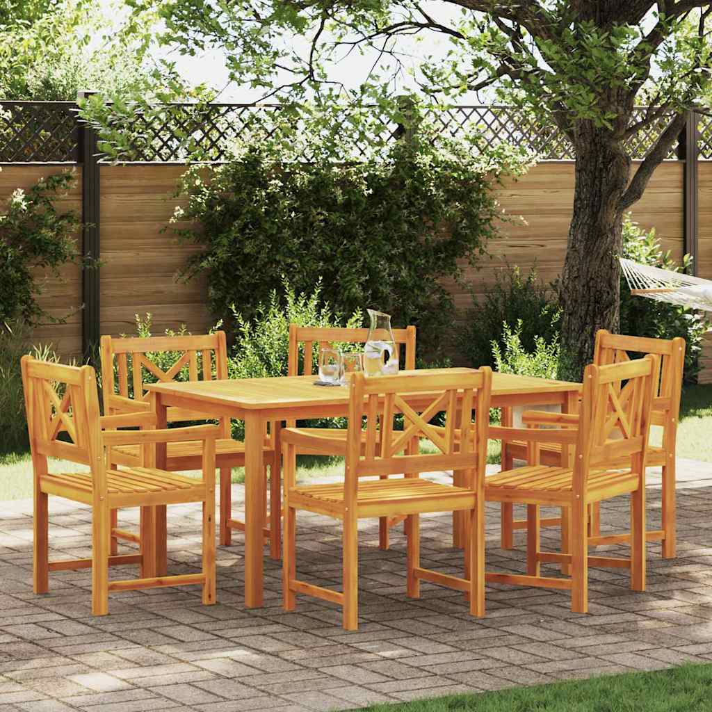 vidaXL Sillas de jardín 6 uds. Natural Madera de Acacia Sólida