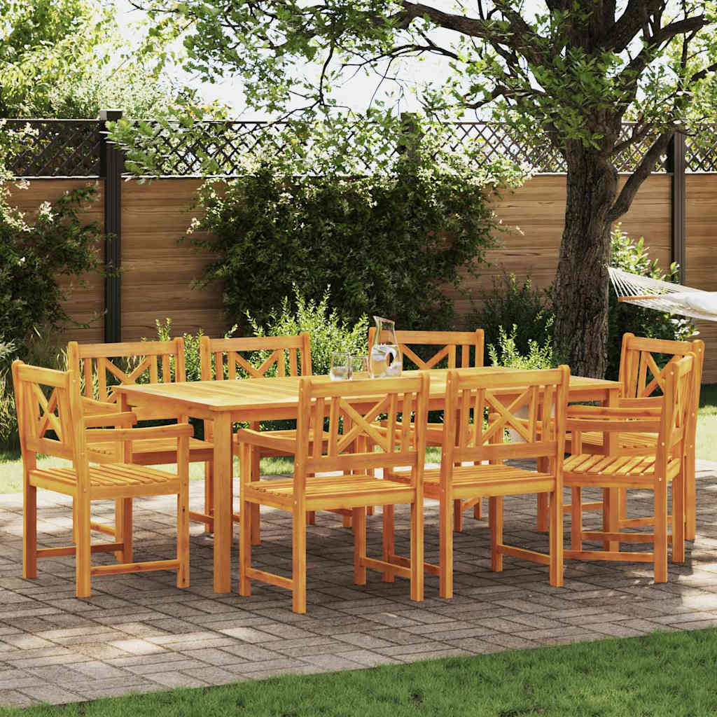 vidaXL Sillas de jardín 8 uds. Natural Madera de Acacia Sólida