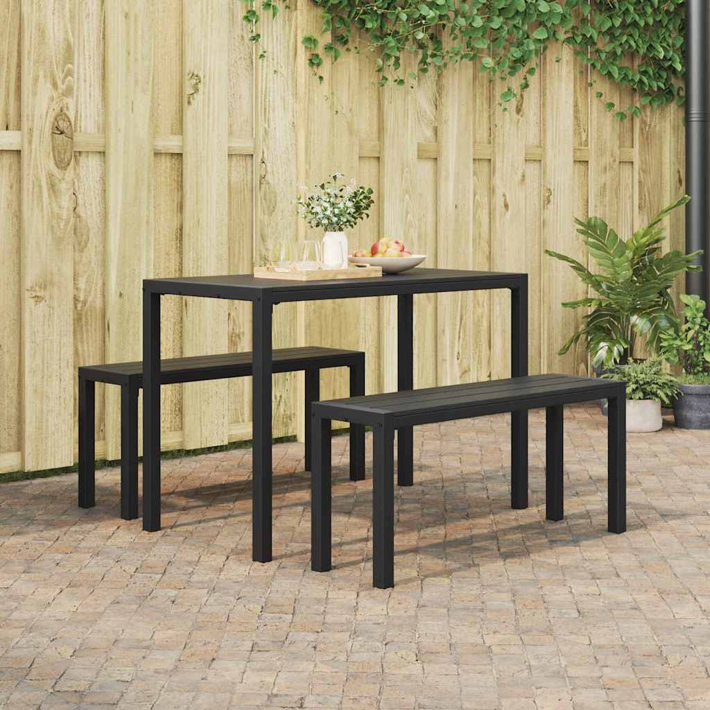 vidaXL Conjunto de Comedor de Jardín 3 uds. Antracita Acero