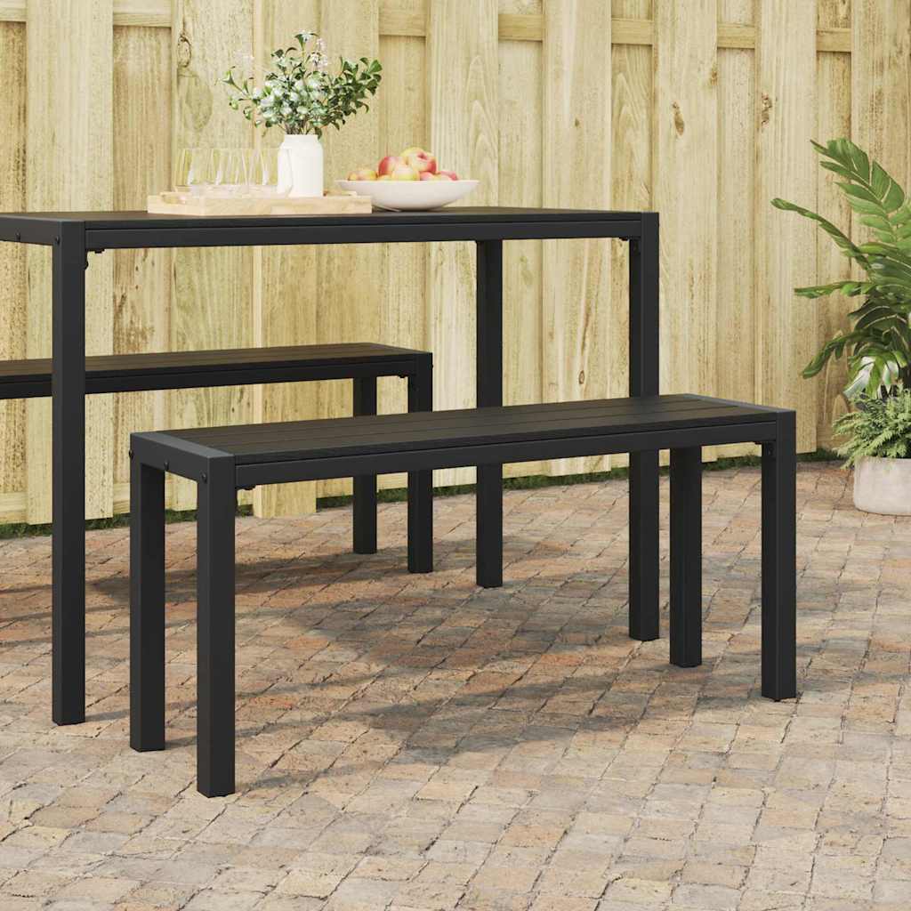 vidaXL Banco de jardín Negro 100 x 28 x 45cm Acero