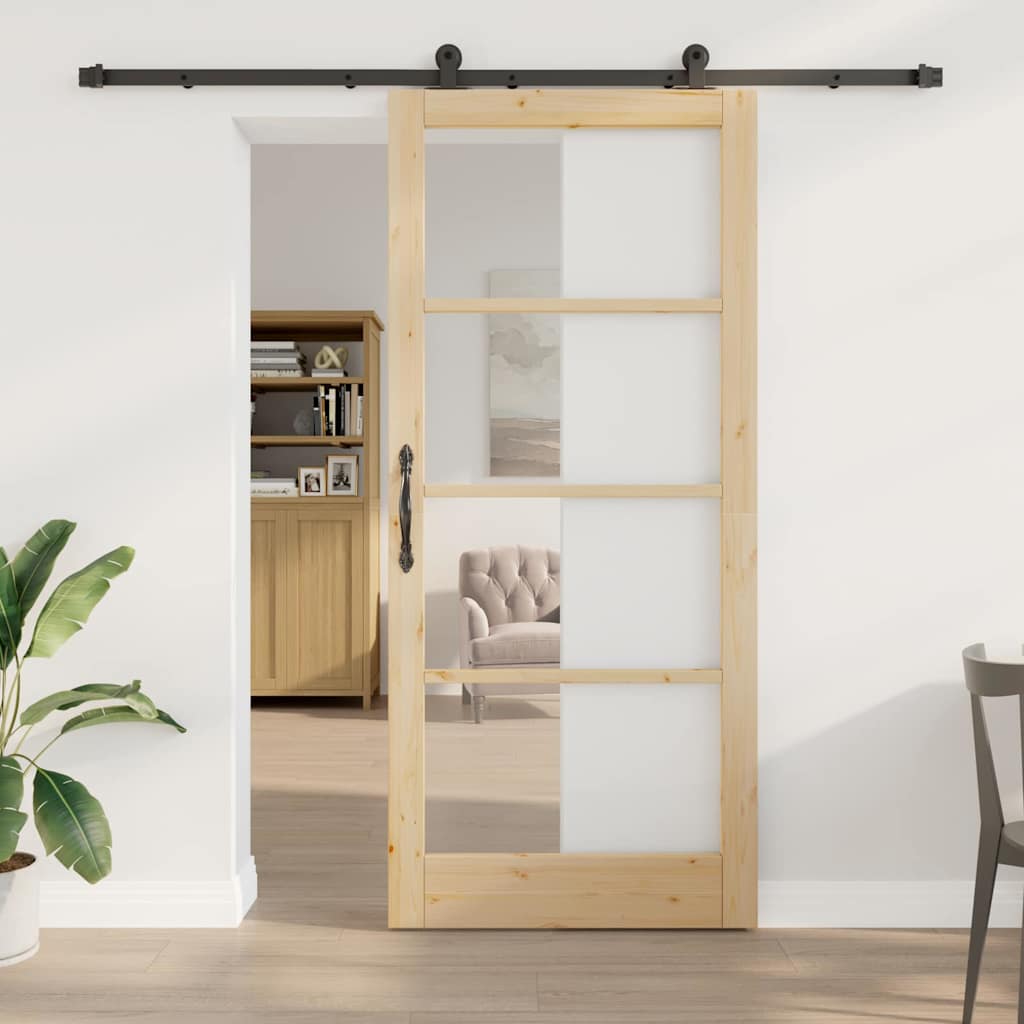 vidaXL Puerta Corredera ORKDAL Natural 93 x 211 cm