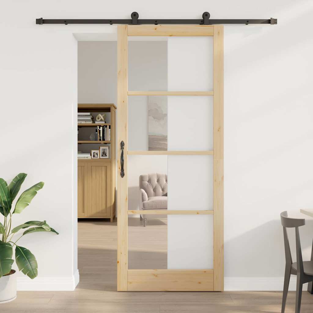 vidaXL Puerta Corredera ORKDAL Natural 93 x 232 cm