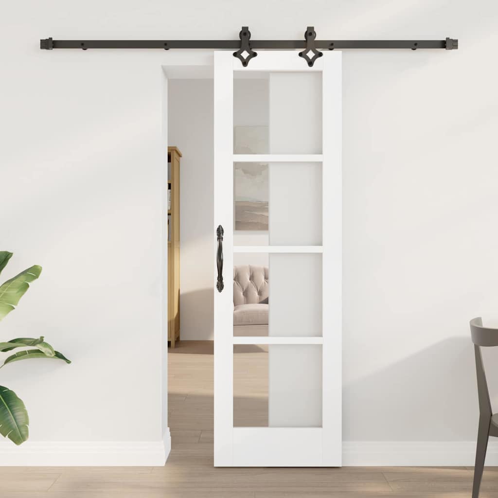 vidaXL Puerta Corredera ORKDAL 61 x 198,5 cm Blanco y Negro