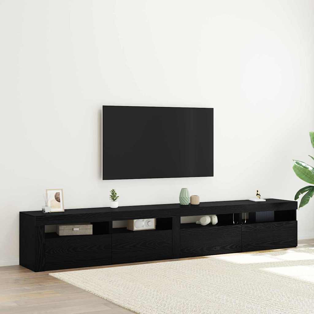 vidaXL Conjunto de mueble de TV 3 uds. Roble Negro
