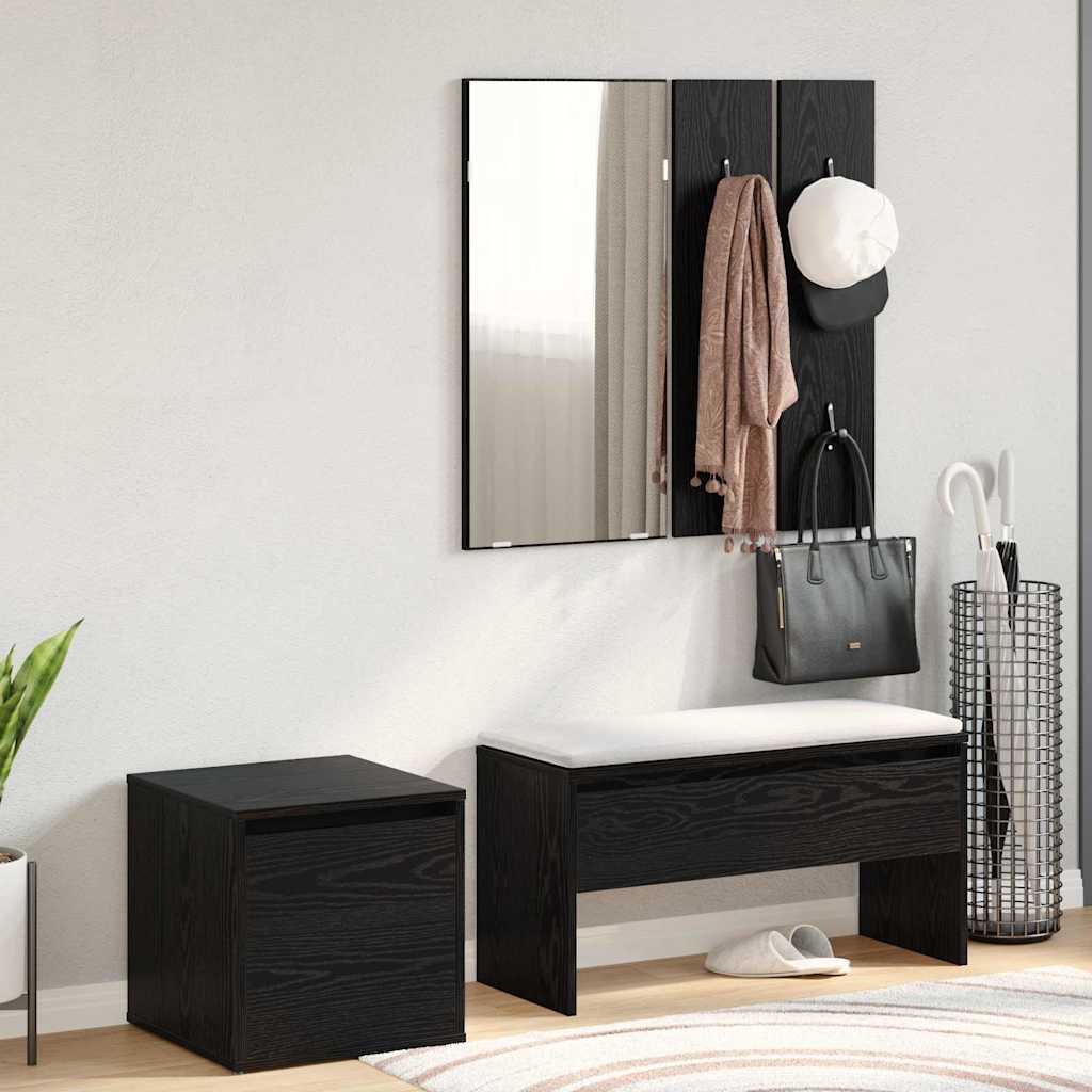 vidaXL Conjunto de muebles de recibidor 5 uds. Roble negro