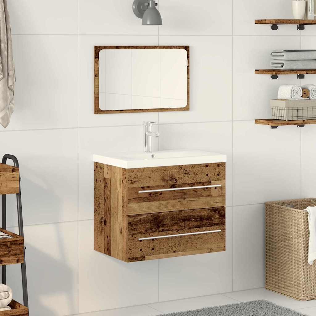vidaXL Gabinete de Lavabo para Baño 2 uds. Madera Vieja