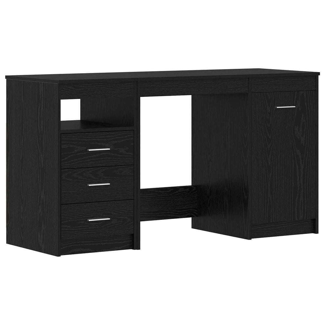 vidaXL Escritorio con cajón 2 uds. Roble Negro 140 x 50 x 76 cm