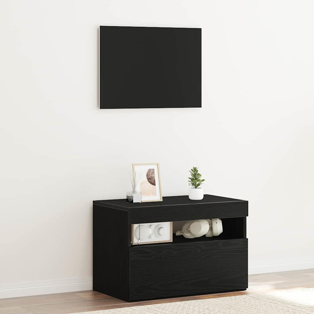 vidaXL Armario de Noche Roble Negro 60 x 35 x 40 cm