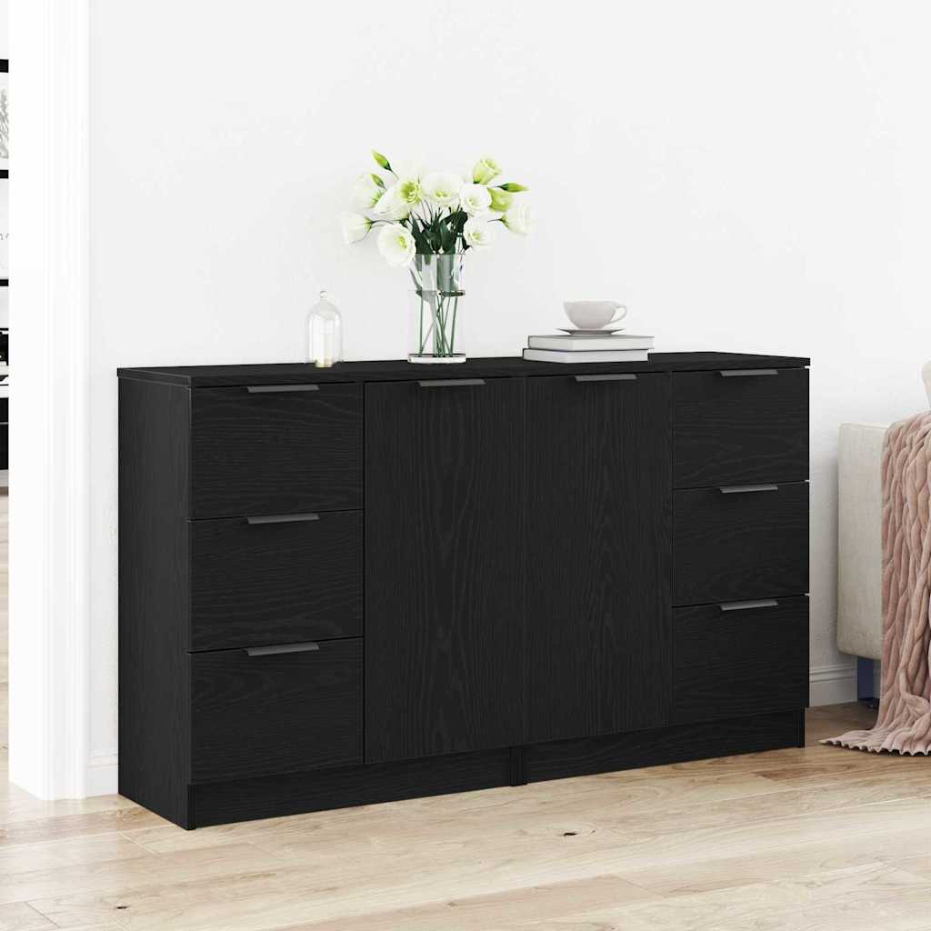 vidaXL Aparador Roble Negro 120 x 30 x 70 cm Madera de ingeniería