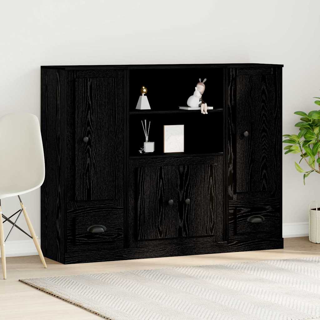 vidaXL Highboard Roble Negro 132 x 35.5 x 103.5 cm