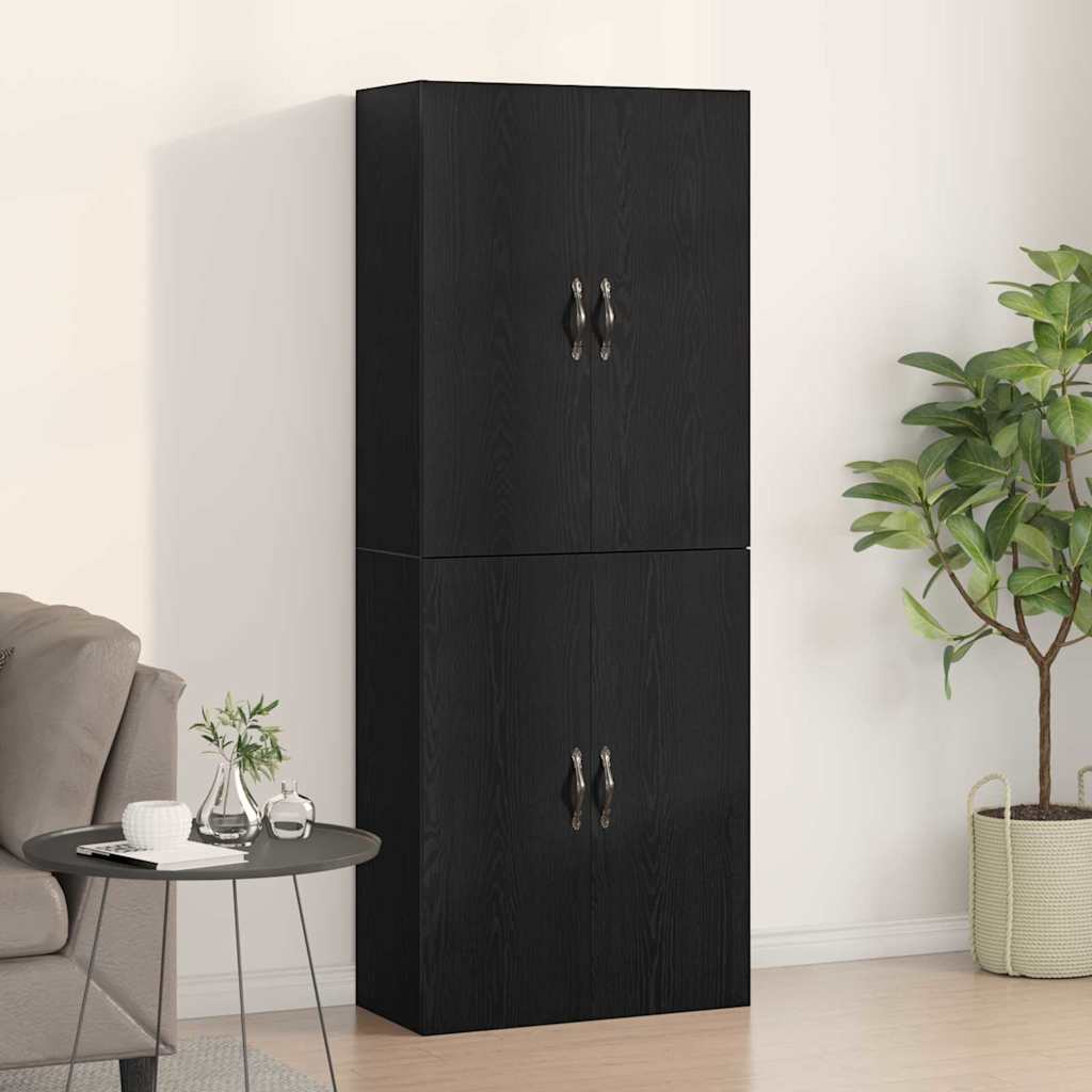 vidaXL Armario de pared 2 uds. Roble Negro 69,5 x 34 x 90 cm