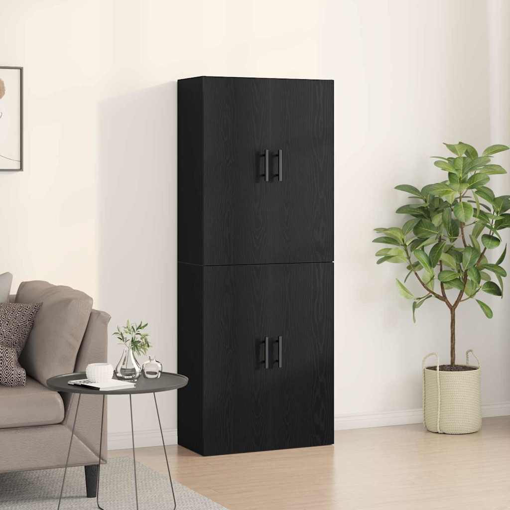 vidaXL Armario de pared 2 uds. Roble Negro 69,5 x 34 x 90 cm