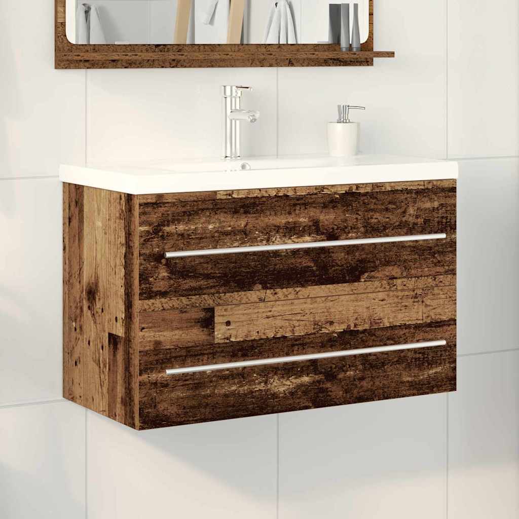 vidaXL Gabinete de Lavabo para Baño 2 uds. Madera Vieja