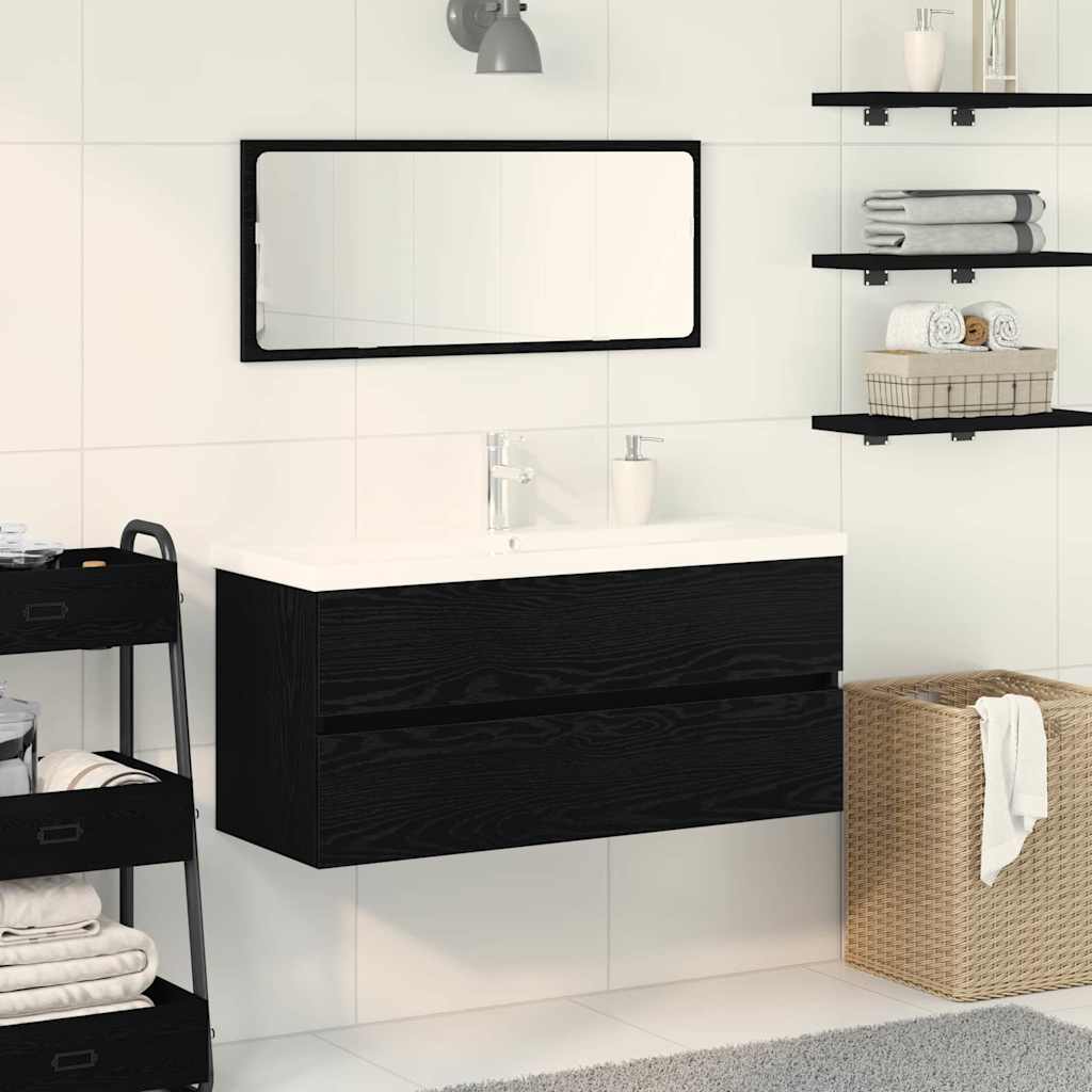 vidaXL Gabinete de Lavabo para Baño Roble Negro 100 x 39 x 62 cm