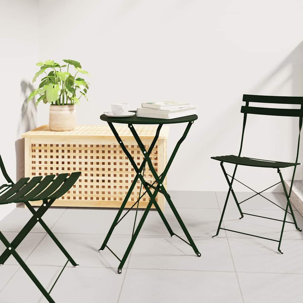 vidaXL Mesa de Bistró Verde oscuro Ø 50 x 71 cm