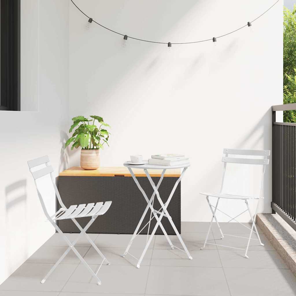 vidaXL Conjunto de Bistro Plegable 3 uds. Acero