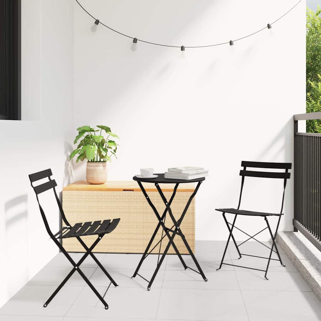 vidaXL Conjunto de Bistro Plegable 3 uds. Antracita Acero