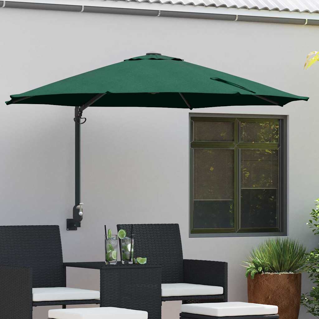 vidaXL Sombrilla de jardín 248 x 248 x 148 cm Poliéster y Acero Verde