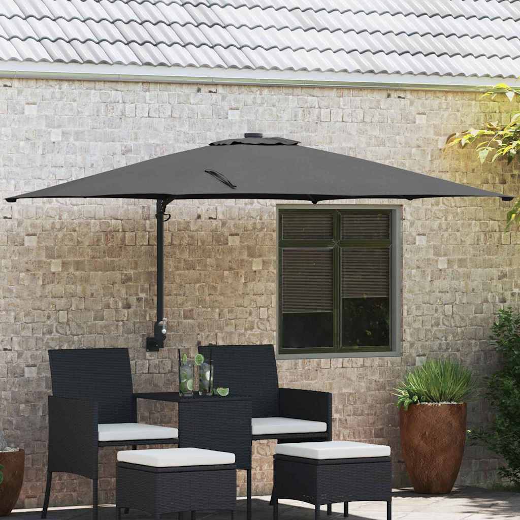 vidaXL Sombrilla de jardín Antracita 248,5 x 247,5 x 160 cm