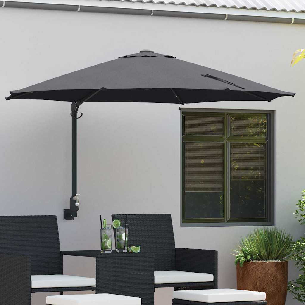 vidaXL Sombrilla de jardín Manual Antracita 248 x 248 x 148 cm