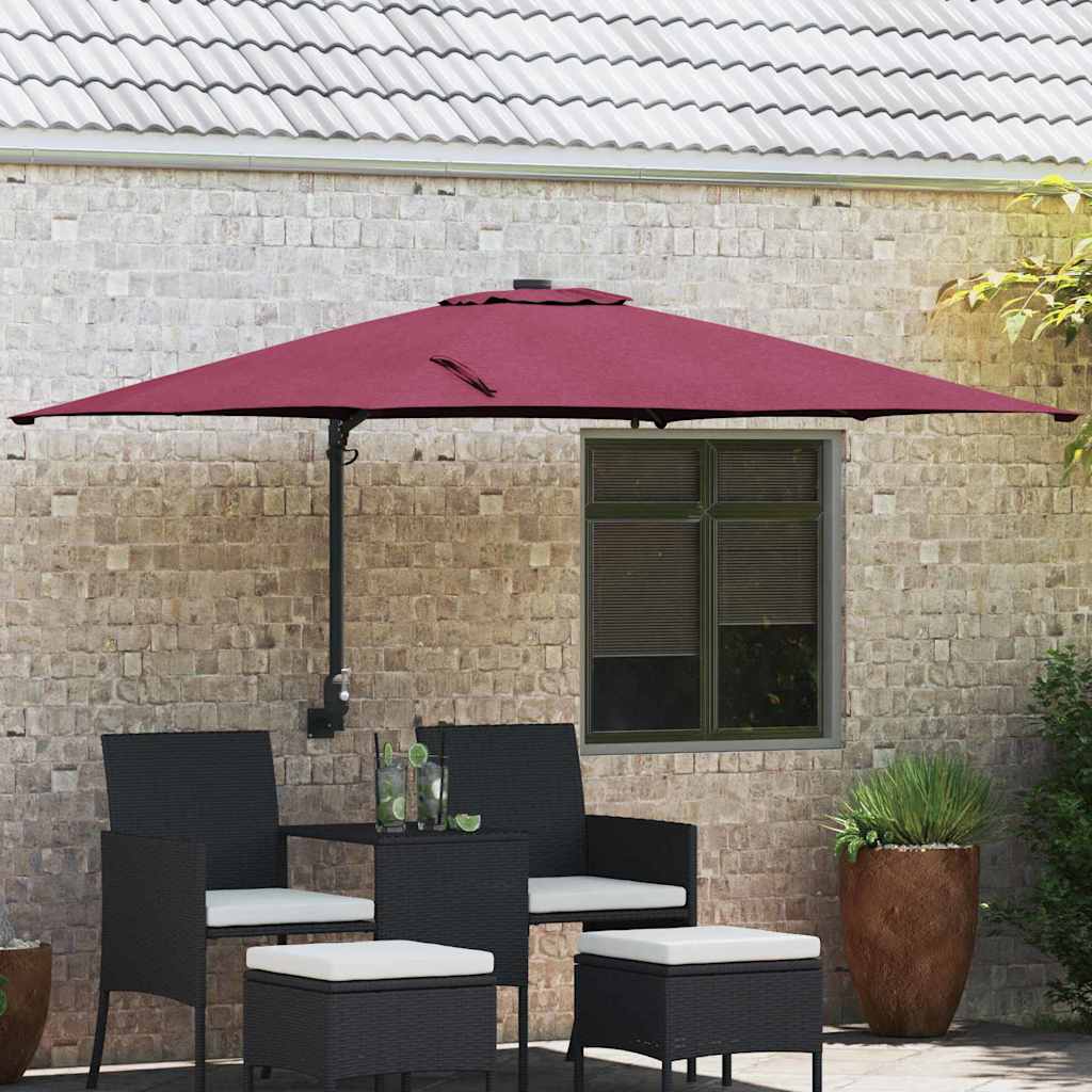 vidaXL Sombrilla de jardín Rojo Burdeos 248,5 x 247,5 x 160 cm