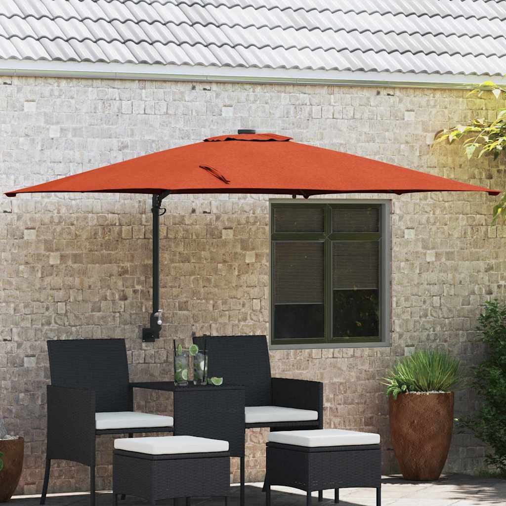 vidaXL Sombrilla de jardín Terracota 248,5 x 247,5 x 160 cm