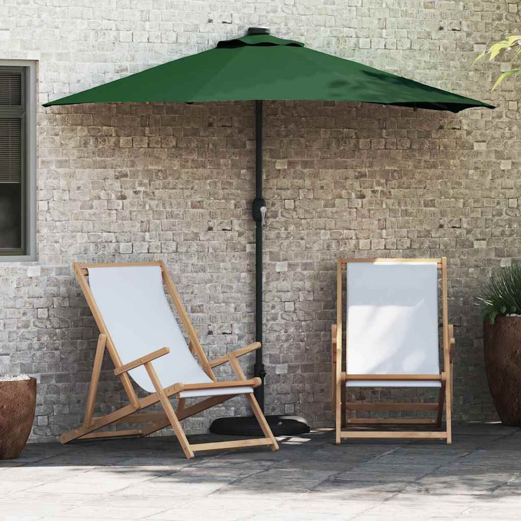 vidaXL Sombrilla de jardín Verde 294 x 150 x 223 cm Poliéster y Acero