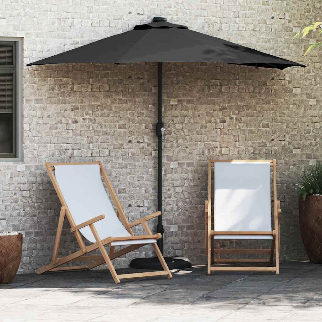 vidaXL Sombrilla de jardín Negro 294 x 150 x 223 cm Poliéster y Acero