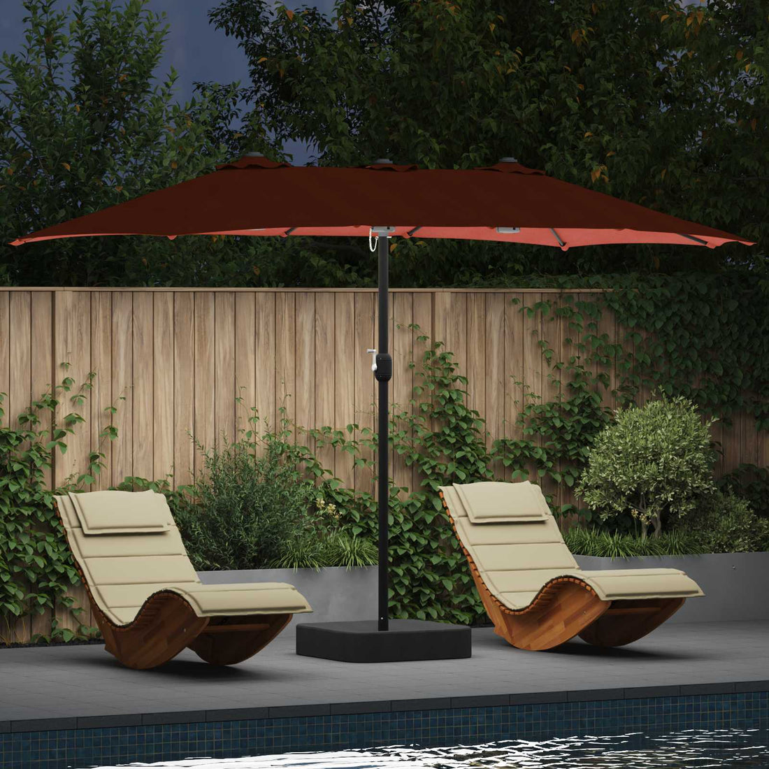 vidaXL Sombrilla de jardín Terracota 385 x 209 x 244 cm Poliéster