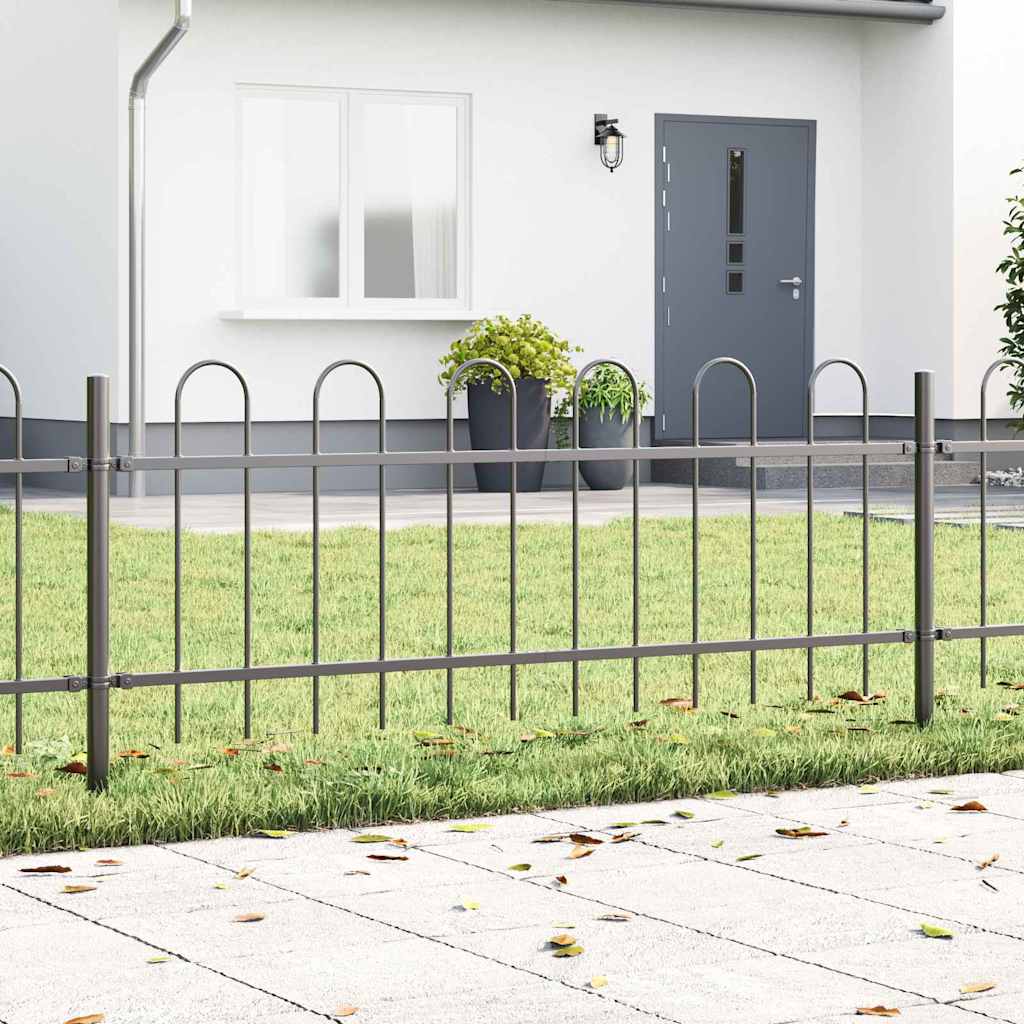 vidaXL Valla de Jardín BOXTEL 3 uds. 5,1 x 0,6 m Gris