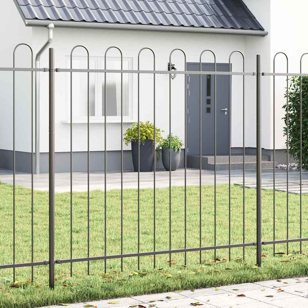 vidaXL Valla de Jardín BOXTEL 5 uds. 8,5 x 1,5 m Gris