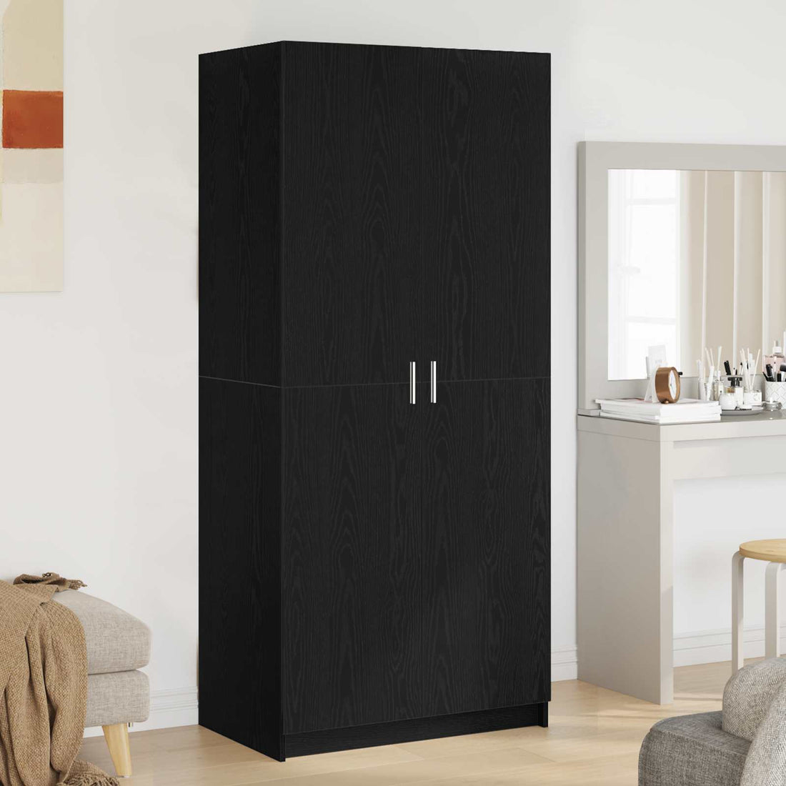 vidaXL Armario Roble Negro 80 x 50,5 x 180 cm Madera de ingeniería