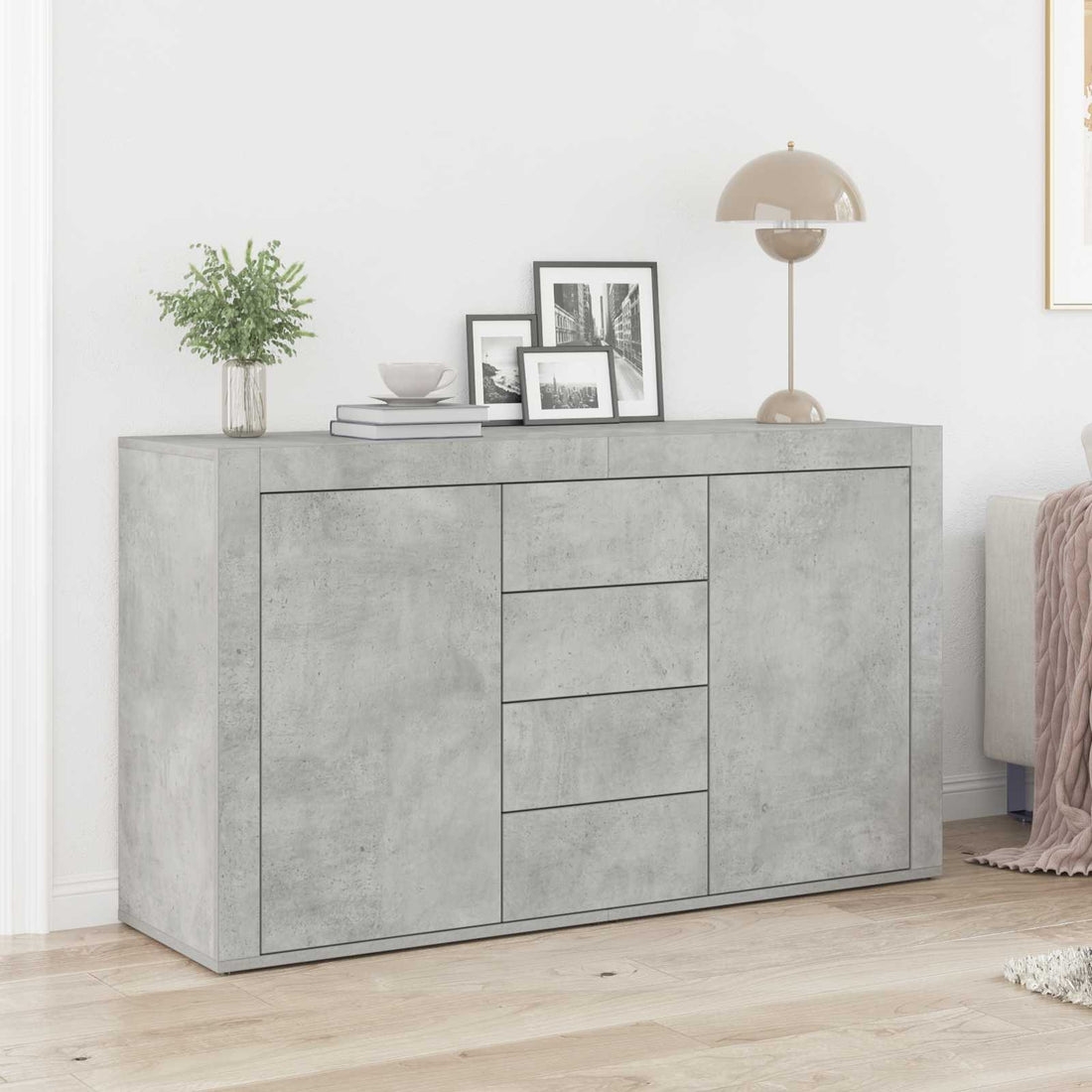 vidaXL Aparador Gris Concreto 120 x 36 x 69 cm Madera de ingeniería