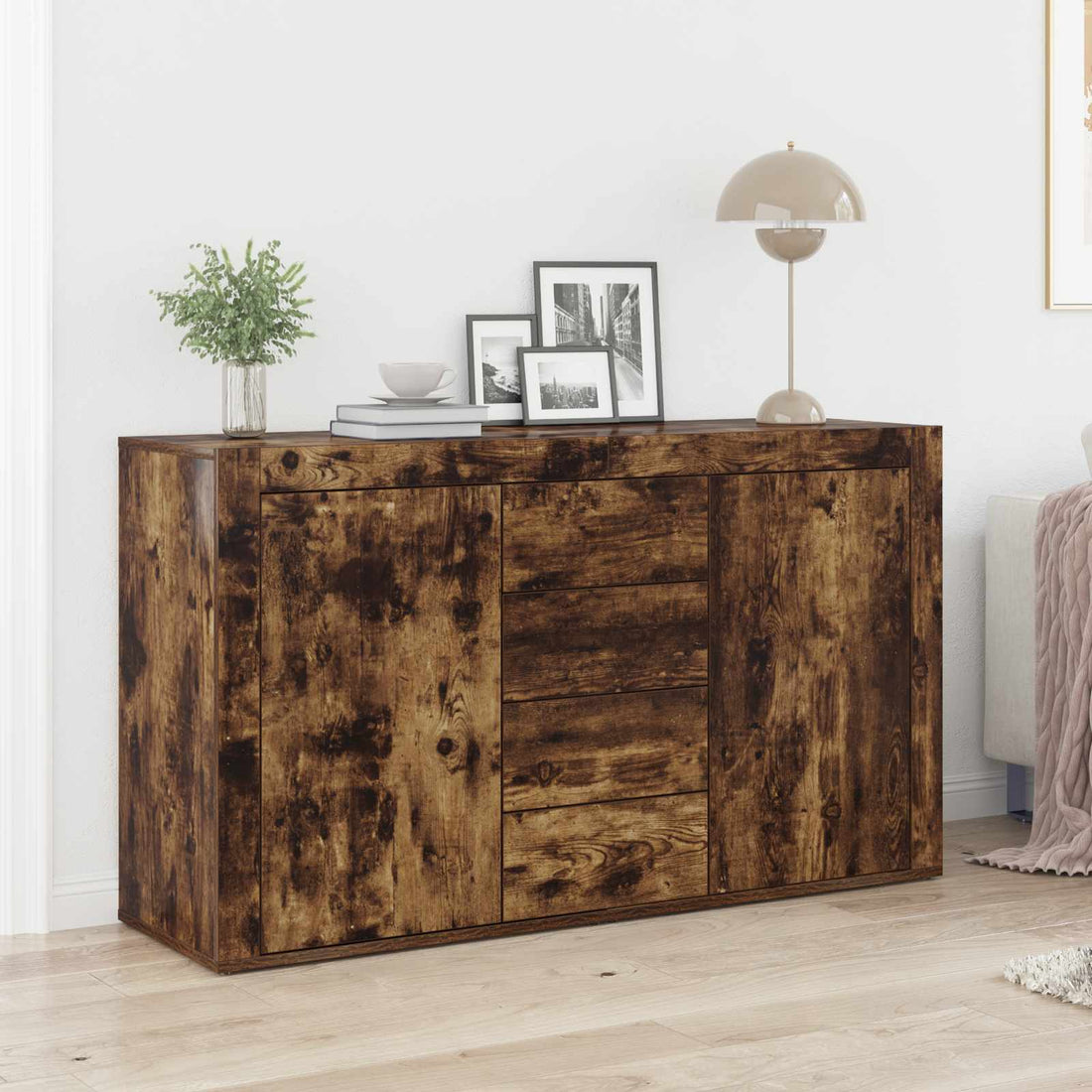 vidaXL Aparador Roble ahumado 120 x 36 x 69 cm Madera de ingeniería