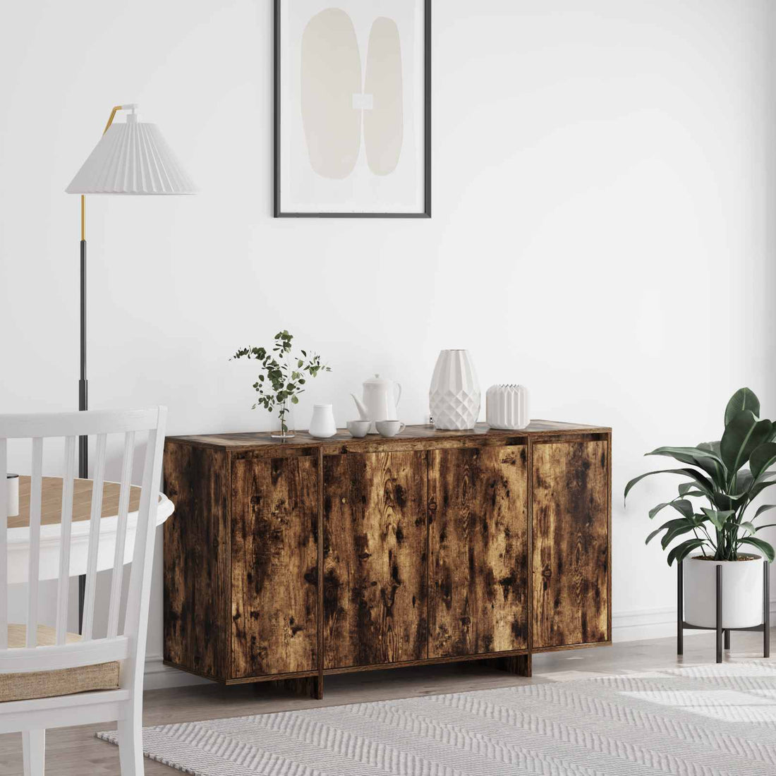 vidaXL Aparador Roble ahumado 135 x 41 x 75 cm Madera de ingeniería