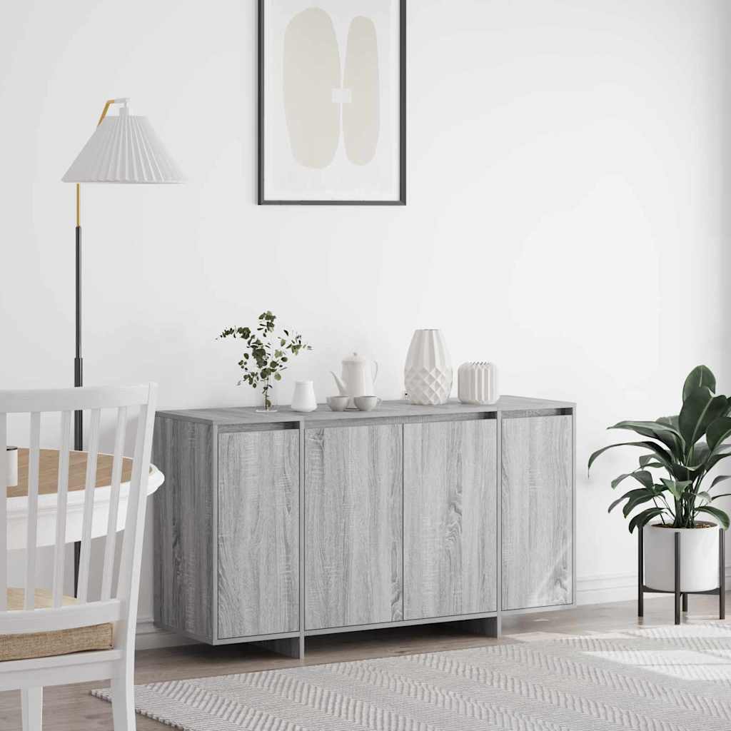 vidaXL Aparador Gris Sonoma 135 x 41 x 75 cm Madera de ingeniería