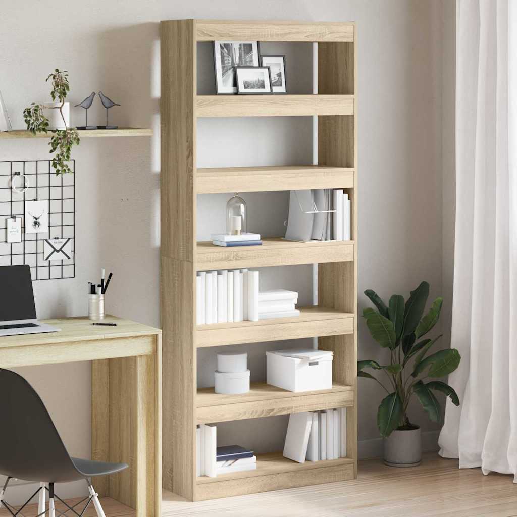 vidaXL Librería 6 niveles 80 x 30 x 198 cm Madera de ingeniería