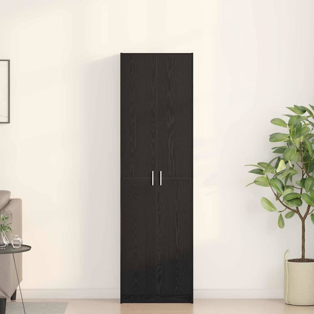vidaXL Armario Roble Negro 55 x 25 x 189 cm Madera de ingeniería